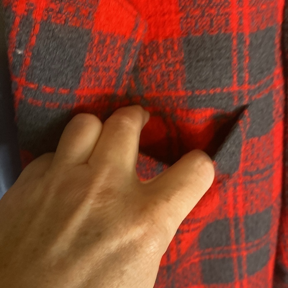Vintage Reitmans Red Plaid Tartan Wool Blend Button Up Blazer Pockets Size L - Picture 9 of 17